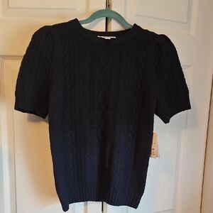 Classic Navy Cable Knit Sweater